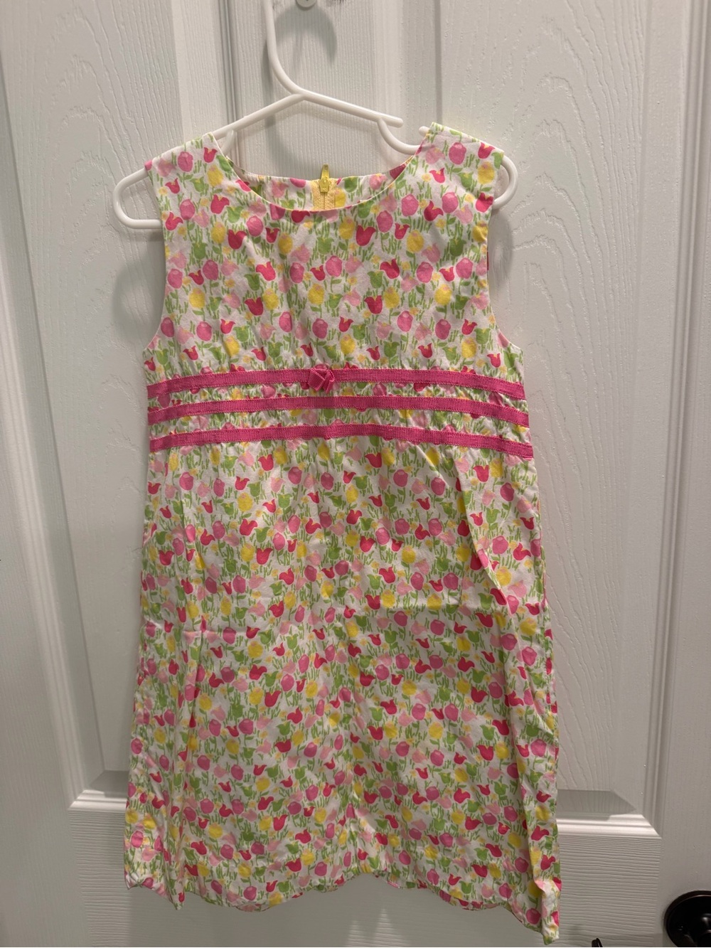 Vintage Lilly Pulitzer Girls Size 6 Tip Toe Tulip Dress White Label Y2K